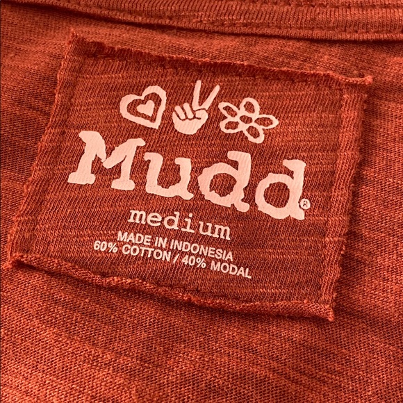 Mudd Y2K Retro Long Sleeve Rust Orange Heather Shirt Juniors Size Medium - Picture 6 of 11